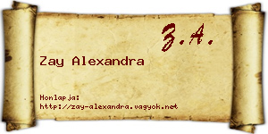 Zay Alexandra névjegykártya